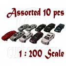 Lot/Set Assorted 10 Painted Auto Car Vehicle RR Train Model 1:200 Z Scale #12269