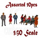 LotSet 10 Sitting Standing People Figure Painted War Train Model 1:30 G Scale #12281