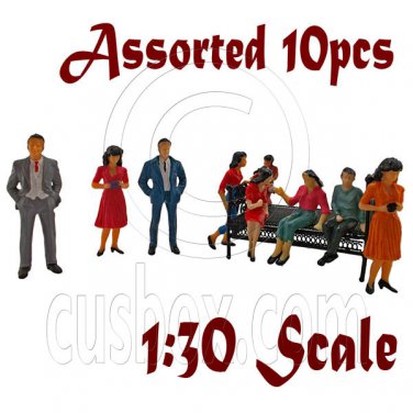 LotSet 10 Sitting Standing People Figure Painted War Train Model 1:30 G Scale #12281