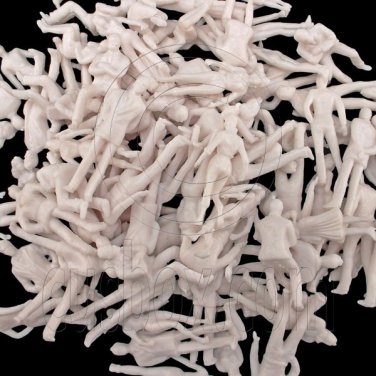 LotSet 100 White Unpainted People Passengers Figure RR Train Model 1:50 O Scale #12390