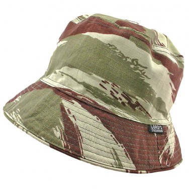 Reversible Outdoor Bucket Hat (Green & Brown Camo in Brush Pattern / Khaki) #51918