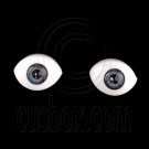 Antique Blue Pair Oval Doll Eyes Half Round Acrylic Dolls Eye 12mm Iris Dia 5mm #12759