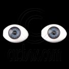Antique Blue Pair Oval Doll Eyes Half Round Acrylic Dolls Eye 14mm Iris Dia 6mm #12762