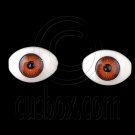 One Pair Oval Doll Eyes Half Round Acrylic Dolls Eye 14mm Long Iris Diameter 6mm[Red Brown] #12764