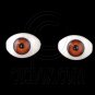 One Pair Oval Doll Eyes Half Round Acrylic Dolls Eye 14mm Long Iris Diameter 6mm[Red Brown] #12764