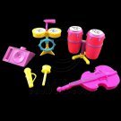 Music Band Instruments Drum Cello Combo Set 1:6 for Barbie Monster High Dolls #12789