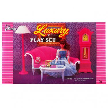 Living Room Longue Lamp Clock Furniture Play Set 1:6 for Barbie Monster High MIB #12798