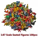 Lot Set 100 Seated Sitting Passengers Figure Painted Train Model 1:87 HO Scale #13040