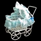 White Blue Wire Nursery Baby Stroller Pram 1:12 Doll's House Dollhouse Furniture #13084