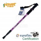 PIONEER Anti-Shock Trekking Pole 65-135cm 3-Section 6061 Aluminum Alloy - Single - PURPLE #51957