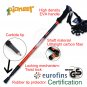 PIONEER Ultralight Carbon Trekking Pole Hiking Stick 3-Sections 65-135 cm Single RED #51967