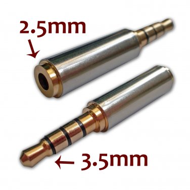 Gold 3.5mm Male to 2.5mm Female Stereo Mic Audio Earphone Jack Adapter Converter #13020