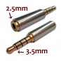 Gold 3.5mm Male to 2.5mm Female Stereo Mic Audio Earphone Jack Adapter Converter #13020