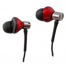 Silicone Dark Red 3.5mm In-Ear 13.5 Driver Unit L-plug Headphone Earphone MIB #12570