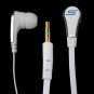 White 3.5mm In-Ear Earphone Headphone Earbud Headset Flat Tangle Free Cable Cord #12850
