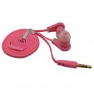 Pink 3.5mm In-Ear Earphone Headphone Earbuds Headset Flat Tangle Free Cable Cord #12871