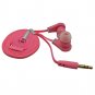 Pink 3.5mm In-Ear Earphone Headphone Earbuds Headset Flat Tangle Free Cable Cord #12871