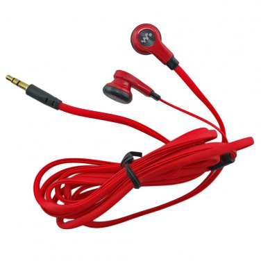 Red 3.5mm 2M 2 Meters Long Flat Cable Cord Tangle Free Earbuds Earphones Headset #12908