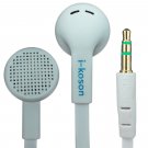 White 3.5mm Earphone Headphone Earbud Headset Flat Tangle Free Cable Y-Cord #12992