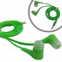 Green 3.5mm In-Ear Earphone Headphone Earbuds Flat Tangle Free Cable for iPod #13046