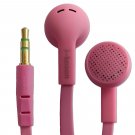 Baby Pink 3.5mm In-Ear Earphone Headphone Earbud Headset Flat Tangle Free Cable #13121