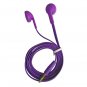 Purple 3.5mm Earphone Headphone Earbud Headset Flat Tangle Free Cable Y-Cord New #13122