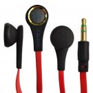 3.5mm Stereo In-Ear Earphones Headphones Earbuds Headset Flat Tangle Free Cable[Red] #13193