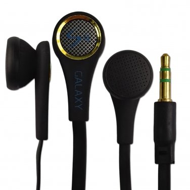 Black 3.5mm Stereo Earphones Headphones Earbuds Headset Flat Tangle Free Cable #13194