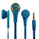 3.5mm Stereo In-Ear Earphones Headphones Earbuds Headset Flat Tangle Free Cable[Blue] #13195