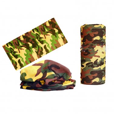 Yellow Brown Camouflage Adult Women's Men's Cycling Hiking Scarf Bandana Bandanna Gear #13297