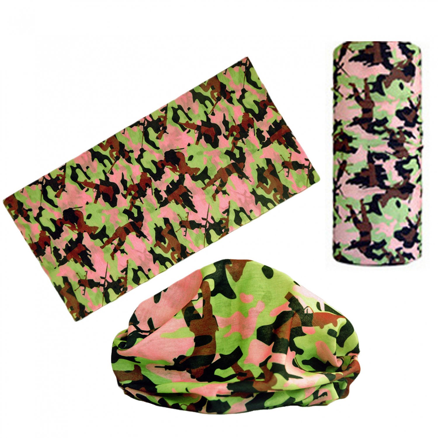Pink Brown Gray Camouflage Adult Women's Men's Cycling Hiking Scarf Bandana Bandanna Gear #13300