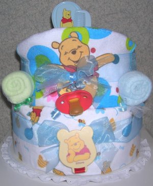 ~GRAND WINNIE THE POOH THEME DIAPER CAKE~GIFTS BY JAYDE