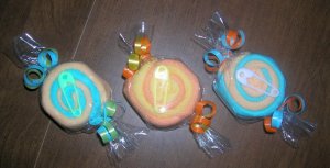 WASHCLOTH CANDY MINT SWIRLS 3PK FAVORS-DIAPER CAKES