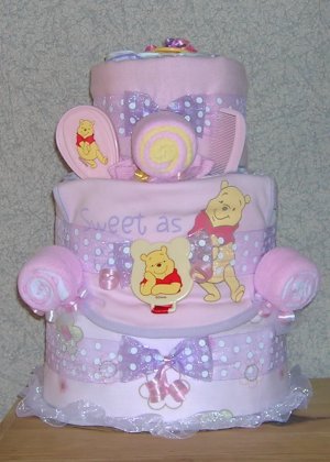 ~ELITE WINNIE THE POOH THEME DIAPER CAKE~GIFTS BY JAYDE