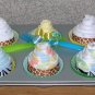 6PK BURP CLOTH CUPCAKES IN A CUPCAKE PAN ~ SHOWER FAVOR