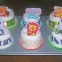 6 DIAPER CUPCAKES IN AN ACTUAL CUPCAKE PAN~ SHOWER GIFT