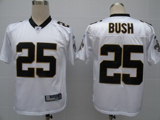 New Orleans Saints #25 BUSH White/Black Jerseys,Reebok jerseys