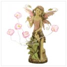 peony fairy solar statue