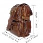 New Cowboy Vintage Style Tan Leather Men Travel Bag Backpack Messenger Bookbag