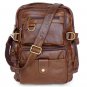 New Cowboy Vintage Style Tan Leather Men Travel Bag Backpack Messenger Bookbag