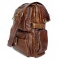 New Cowboy Vintage Style Tan Leather Men Travel Bag Backpack Messenger Bookbag