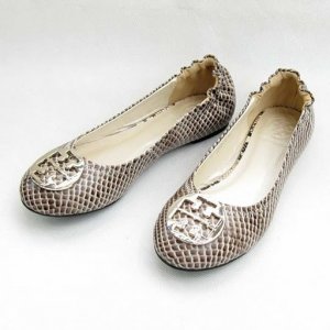 Tory Burch Reva Grey Roccia Snake Ballet Flat Size US 5-10