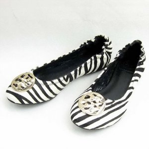 Tory Burch Black White Zebra Reva Pony Hair Flats Size US 5-10