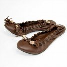 TORY BURCH REVA BALLERINA COFFEE FLAT SHOES US5-10