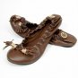 TORY BURCH REVA BALLERINA COFFEE FLAT SHOES US5-10