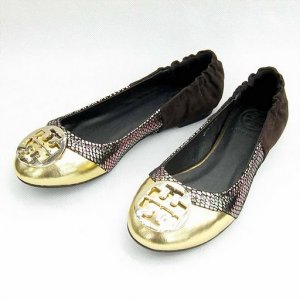 NIB Tory Burch Gold/Snake Romy Ballet Flats Shoes SIZE US 5-10