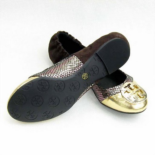 NIB Tory Burch Gold/Snake Romy Ballet Flats Shoes SIZE US 5-10