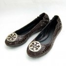 Tory Burch Reva Lizard Embossed Leather Flat Coconut SIZE US 5-10