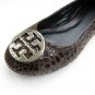 Tory Burch Reva Lizard Embossed Leather Flat Coconut SIZE US 5-10
