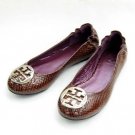 Tory Burch Reva Lizard purple Embossed Leather Flat Coconut SIZE US 5-10